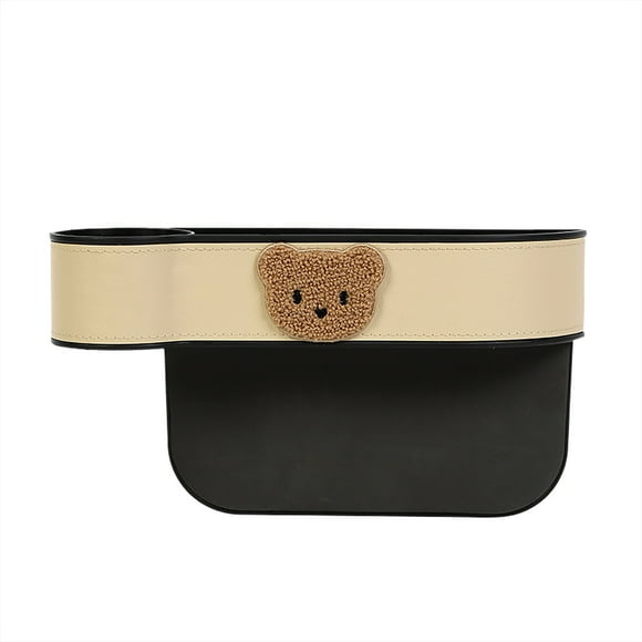 Danhjin Boîte de Rangement en Cuir pour Siège de Voiture, Boîte de Rangement pour Véhicule avec Fente, Sac de Rangement pour Intérieur de Voiture