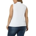 thumbnail image 3 of Unique Bargains Women's Plus Size Tops V Neck Sleeveless Work Shirts Blouses 3X White, 3 of 6