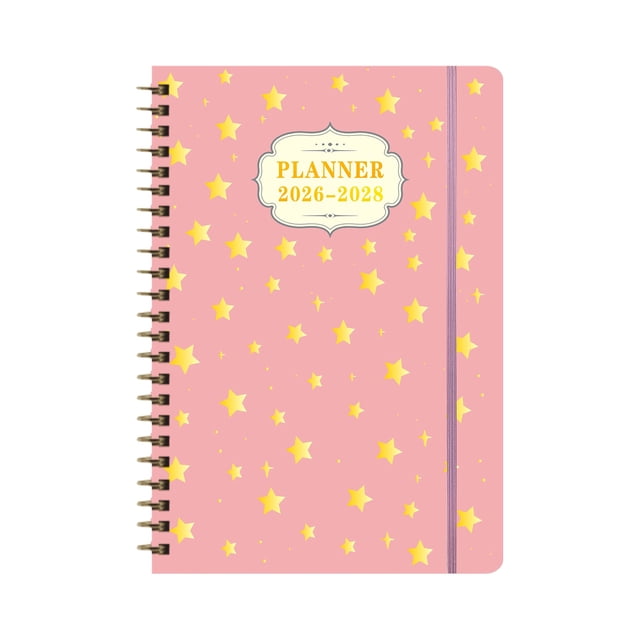 Pink Academic Weekly Monthly Planner With Tabs, Hardcover And Twin-Wire Binding, 8.2X5.9In Size 0.5Lb Weight For Student Planning, Daily Scheduling And Calendar Organization