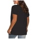 thumbnail image 2 of Blusas Umfun para mujer, cuello redondo liso, manga corta, blusa informal versátil, color negro, talla 2XL, 2 of 4
