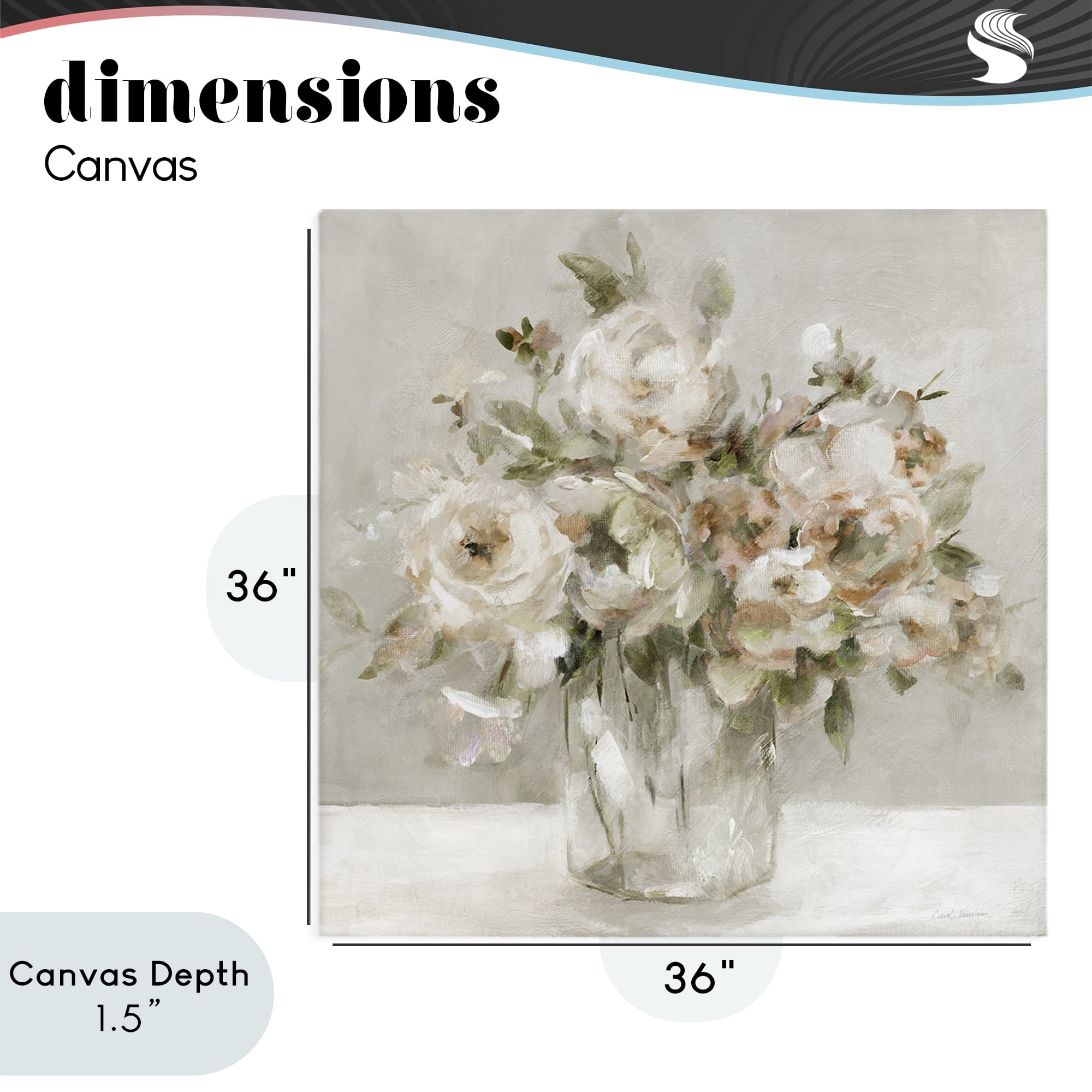 Stupell Industries Soft Neutral Floral Still Life Canvas Wall Art, design by Carol Robinson