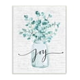 thumbnail image 1 of Stupell Industries Aqua Blue Plant Leaves In Jar Joy Text Design Graphic Art Unframed Art Print Wall Art, 13x19, by Lettered and Lined, 1 of 5