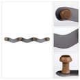 thumbnail image 3 of REGALWOVEN 1 Pcs Coat Rack Wall Mount, Metal Wood Coat Hook, Hat Rack, Wall Hooks for Hanging with 4 Hooks for Entryway, Bathroom, Bedroom Blue, 3 of 7
