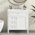 thumbnail image 2 of Euroco 30” Bathroom Vanity with Sink, Modern Freestanding Bathroom Cabinet with Tip-Out Drawer, Soft-Close Doors & Shelves, Hidden Storage Organizer, 2 of 9