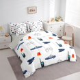 thumbnail image 2 of Manfei Police Hat 7-Piece Twin Bedding,Cartoon Boys Art Bedding Comforter Set,White,Light Gray Reversible, 2 of 7