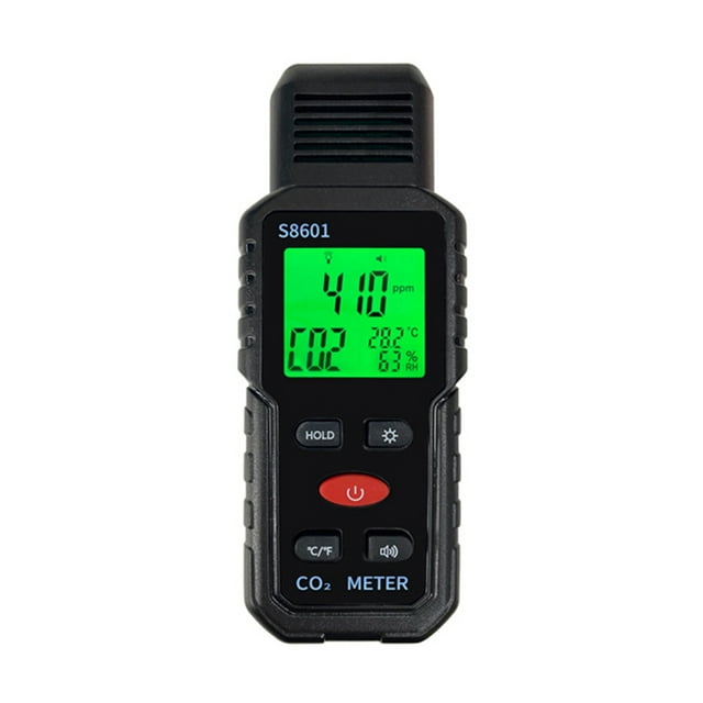 Medidor de CO2 Monitor de Calidad del Aire Monitor de CO2 PortáTil de 5000 Ppm MedicióN de DióXido de Carbono ℃/℉ Detector S8601