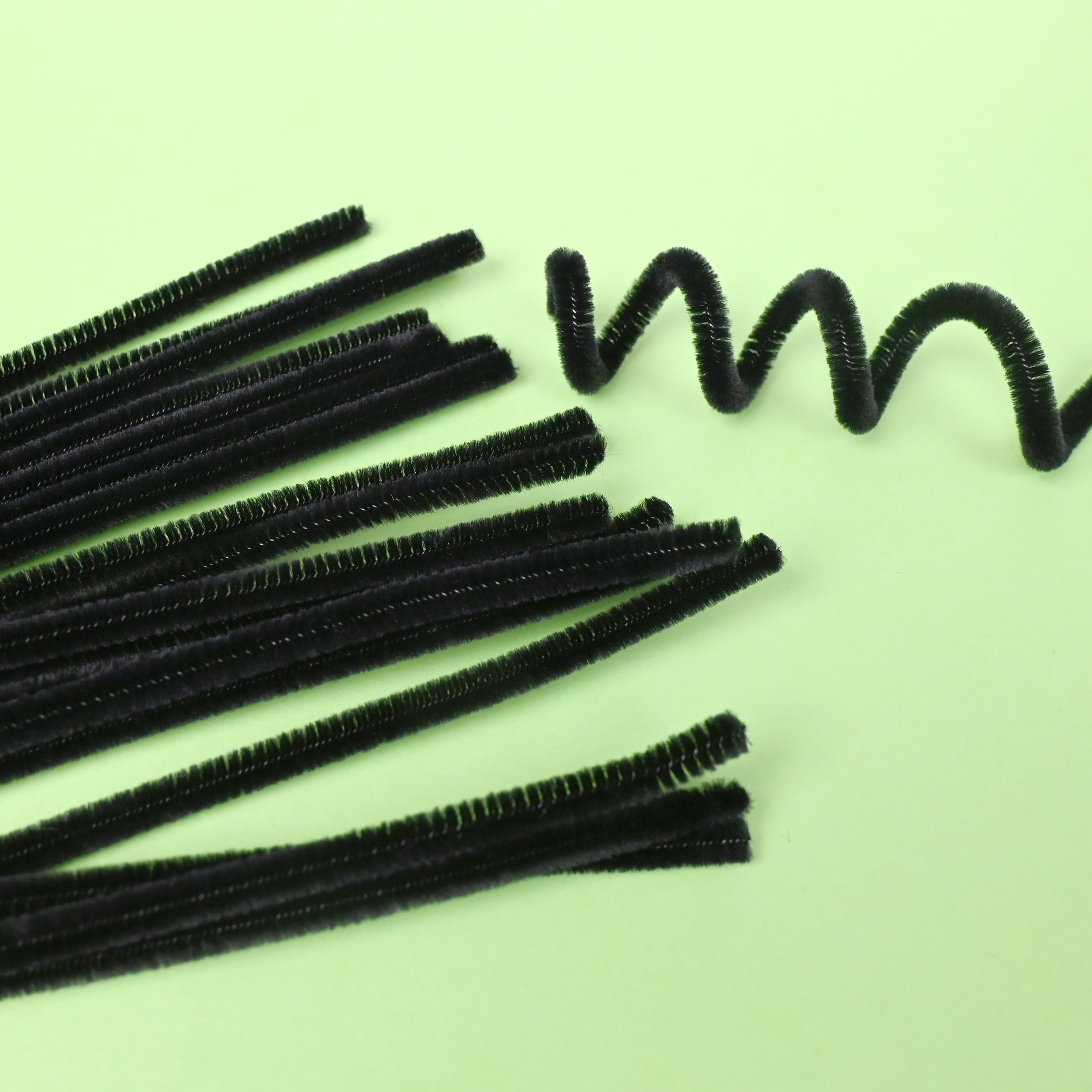 Hello Hobby Fuzzy Sticks, 25 Count, Black Chenille Stems for Kids Crafts and DIY Projects