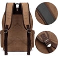 thumbnail image 6 of SPEKSEE Retro Canvas & Leather Laptop Backpack, Unisex 16 Inch Computer Bag for Work Travel & University, Vintage Style Rucksack, 6 of 6