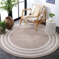 thumbnail image 3 of Safavieh Cabana Henry Striped Indoor/Outdoor Area Rug, Beige/Ivory, 6'7" x 6'7" Round, 3 of 15