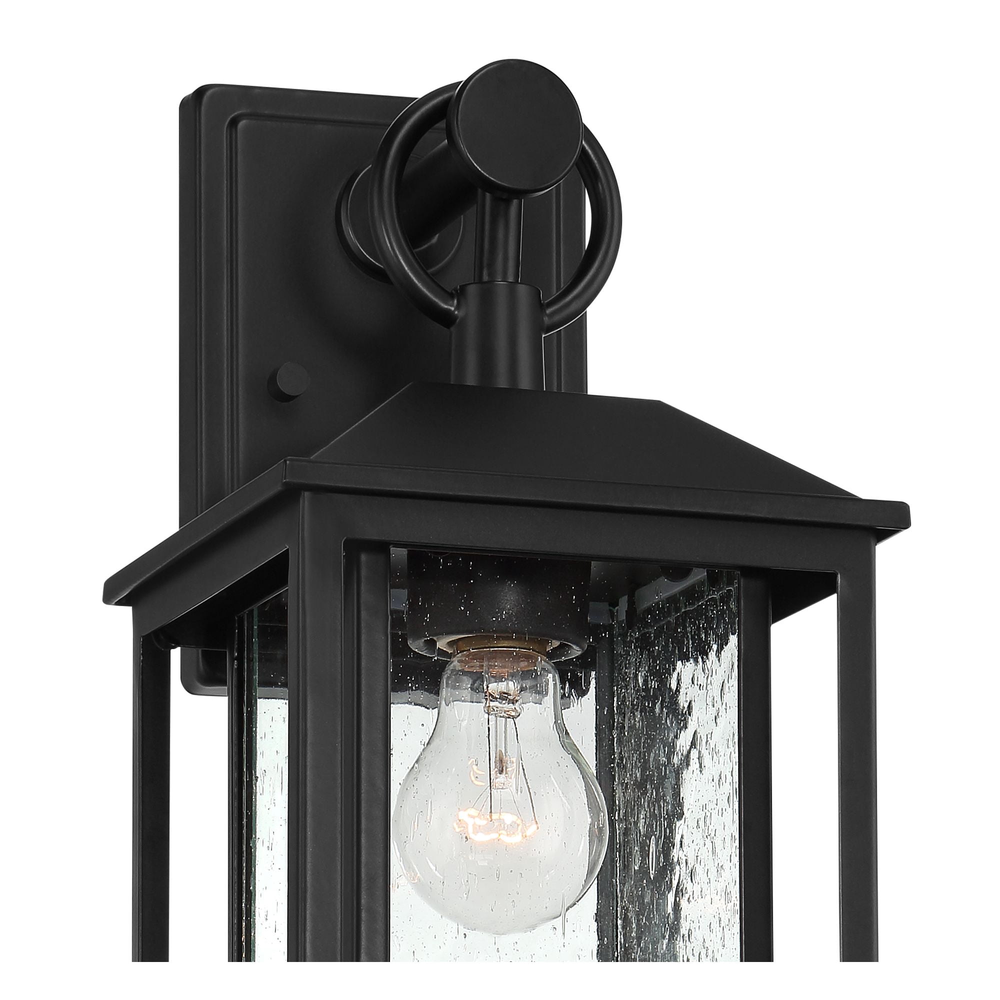 Franklin Iron Works Califa Mission Outdoor Wall Light Fixture Black Metal 15 1/4" Clear Seedy Glass for Post Exterior Barn Deck House Porch Yard Patio