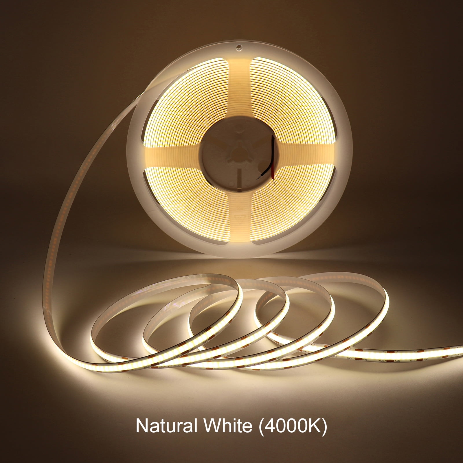 12V COB LED Strip Light 4000K Natural White, 10M Dimmable LED Tape Light for Cabinet & Ceiling, CRI>90, Flexible DIY Strip – No Power Supply Included