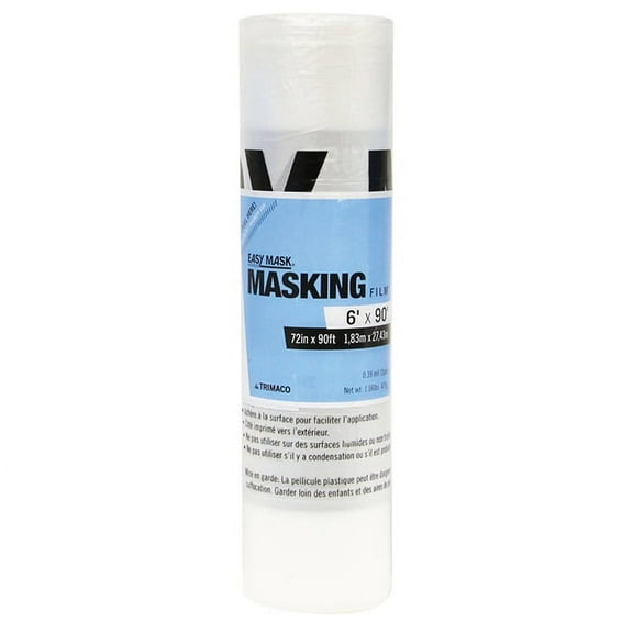 Trimaco Easy Mask Masking Film 0.4 Mil Mil X 72 Inch W X 90 Foot L Plastic/vinyl Clear 1