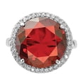 thumbnail image 5 of 925 Sterling Silver Polished Clear and Red CZ Cubic Zirconia Simulated Diamond Ring Size 9 18.25mm Wide -  Jewelry Gift, 5 of 5