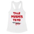 thumbnail image 1 of Talk Murder to Me Tank Top Fitted Racerback Women's Large White, 1 of 5