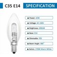 thumbnail image 4 of Dinheiro Juego de 6 Bombillas Incandescentes Vela E14 60w 230v, Llama E14, Blanco Cálido 2700k, 650lm, Regulable, C35 Transparente, para Lámpara de Araña y Escritorio, 4 of 6