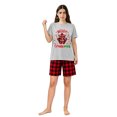 thumbnail image 3 of LuLiaMenton Matching Couples Christmas Pajamas Merry Cruisemas Plaid Short Sleeve Shorts Set, 3 of 5