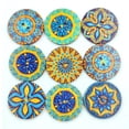 thumbnail image 4 of 100 Decorative Flatback Flower Wooden Buttons for DIY Cradle Making Sewing Decor Blue Series, 4 of 7