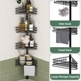 thumbnail image 4 of GARITIN Shower Caddy, Bathroom Shower Shelf Organizer, Corner Shower Racks for Inside, 4-Tier Adjustable Shelves with Tension Pole Bath Caddy Storage, Black, 4 of 6