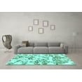 thumbnail image 3 of Ahgly Company Indoor Round Abstract Turquoise Blue Modern Area Rugs, 8' Round, 3 of 4