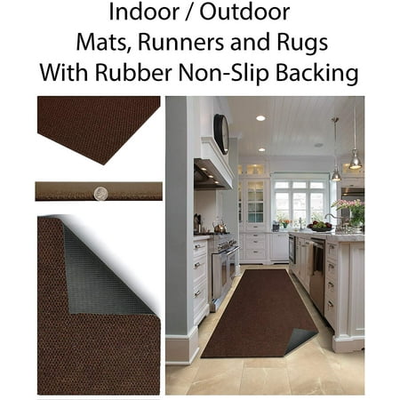 

Durable Rubber Door Mats Runners and Rugs. Heavy Duty Doormat Indoor Outdoor Easy Clean for Entry Garage Patio Foyers Laundry Kitchen High Traffic Areas (Color: Brick)