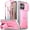 Pink, variant on Poetic Revolution Case for Moto Edge 2025 [Not for 2024 Version], [Slide Camera Cover], Full-Body Military Grade Case with Kickstand and Built-in-Screen Protector, Light Blue