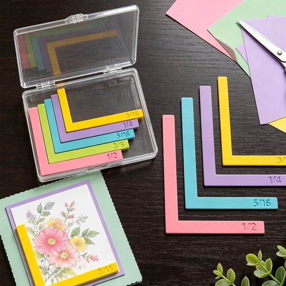 Paper Crafting Alignment Guide Set with Case, Card Making Alignment Guides and Scrapbooking Supplies Tool for DIY Journaling, Crafting and Stationery