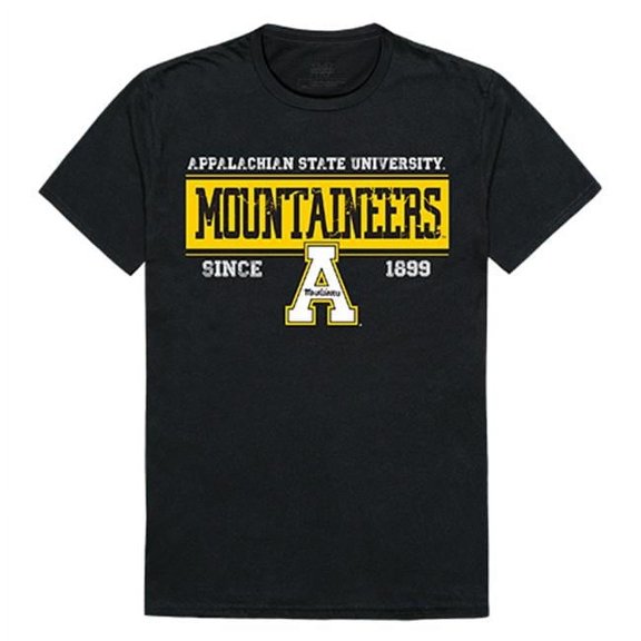 W Republic Apparel 507-104-E27-04 Appalachian State Established Mens Tee, Black - Extra Large