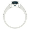 thumbnail image 4 of 2.27 ct Oval Cut Natural London Blue Topaz Halo Engagement Ring for Women in 18K White Gold, 4 of 5