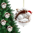 thumbnail image 4 of CPHDW7 Vintage Christmas Tree Decorations, Acrylic Animal Pendants, Cozy Woodland Creatures Ornaments for Rustic Nature Themed Home Wreaths Tabletop, 4 of 6