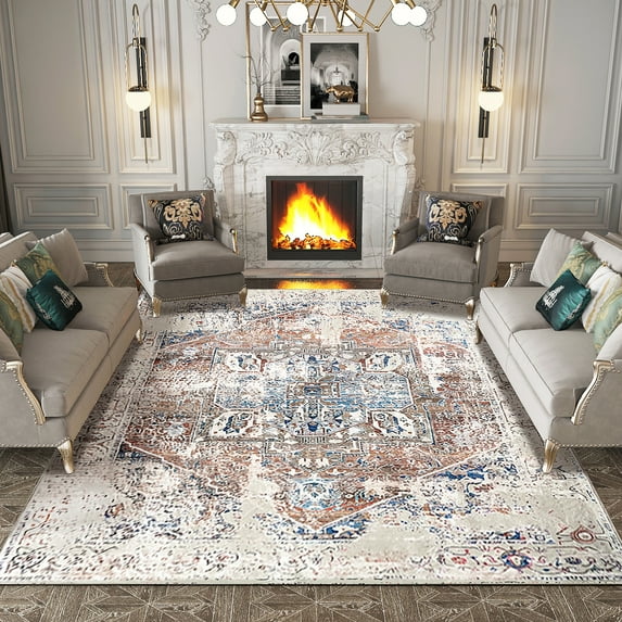 Large Area Rug for Living Room, Non-Slip Floor Carpet Rug Mat Decor for Doorway Bedroom