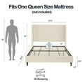 thumbnail image 2 of Queen Bed Frame Upholstered Bed with Tall Headboard, Boucle Platform Bed Queen Size, No Box Spring Needed, Easy Assembly, Cream, 2 of 7
