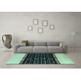 thumbnail image 3 of Ahgly Company Indoor Round Abstract Light Blue Modern Area Rugs, 6' Round, 3 of 4