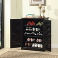 thumbnail image 2 of Furniture of America Johnson 2-Door Shoe Cabinet, Espresso, 2 of 6