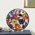 thumbnail image 4 of Yayeee Wall Clock Battery Operated 9.5" Silent Quartz Non-Ticking for Living Room Decor, Large Colorful Flowers Pattern, 4 of 8
