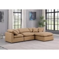 thumbnail image 2 of Meridian Furniture Indulge 94" Vegan Leather L-Shaped Modular Sectional in Tan, 2 of 9