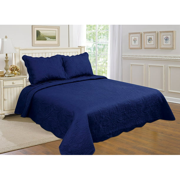3pc Reversible Quilt Set Bedspread, Beautiful King Size Bedspreads