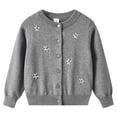thumbnail image 1 of Boys Winter Jacket Solid Embroidered Flower Knitted Sweater Cardigan, 1 of 7