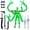 Green, variant on 3D Printed Articulated Action Figure, Joint Movable Robot Doll with 6 Interchangeable Weapons and Hands, Creative Decompression Desktop Ornament for Collectors