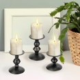 thumbnail image 4 of 3x pilar de metal candeliere candeliere candelero candelero para comedor centro de navidad cumpleaños boda decoración del Oro negro, 4 of 9