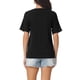 thumbnail image 3 of Camisetas de manga corta casuales para mujeres INSPIRE CHIC, blusas básicas de punto de verano sueltas de color sólido, S negro, 3 of 6