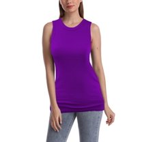SUMONA Women Tank Tops Round Neck Sleeveless Basic Ribbed Summer Cami Top Casual Shirt