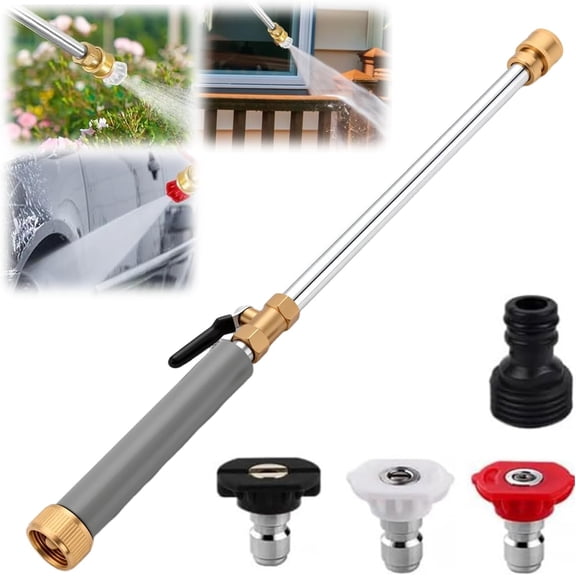 Jet Nozzle Power Washer for Garden Hose, 2026 Pressure Washer Wand with 3 Interchangeable Nozzles, Pressure Washer Nozzle for Car Washing Patio Garden Outdoor Cleaning