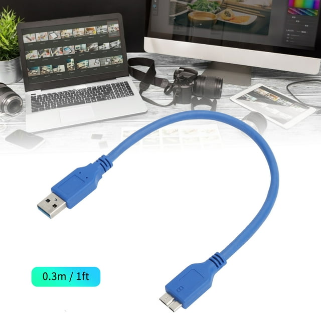 USB3.0 External Hard Drive Adapter Cord Blue, Fast Data Transfer with 5Gbps Transmission, Compatible for General Hard Disk