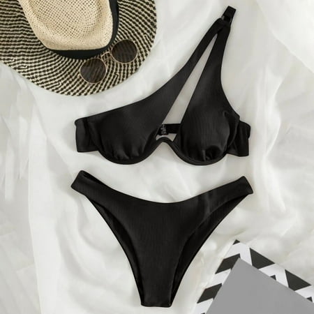 Yanyanz Swim Suits for Women 2025  Sexy Underwire One Shoulder Bikini High Cut Brazilian Swimsuit Set 2  Women Swimsuits