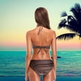 thumbnail image 5 of Womens Sexy Swimwear Stylish Chocolate Swirl 2 Pcs Push-up Halter Tie Swimsuit/Bathing/Bikini Set, Large, 5 of 6
