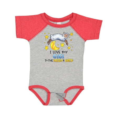 

Inktastic I Love My Gigi to the Moon and Back Cute Sheep Gift Baby Boy or Baby Girl Bodysuit