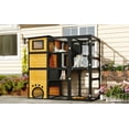 thumbnail image 4 of Eyisean 70" H Wooden Large Catio Outdoor Cat Enclosure, Durable 4 Tier Insulated Design Cat House with Platform & Resting Box, All-Weather Kitty Cage Kennel with Sliding Door for Multiple Kittens, 4 of 11