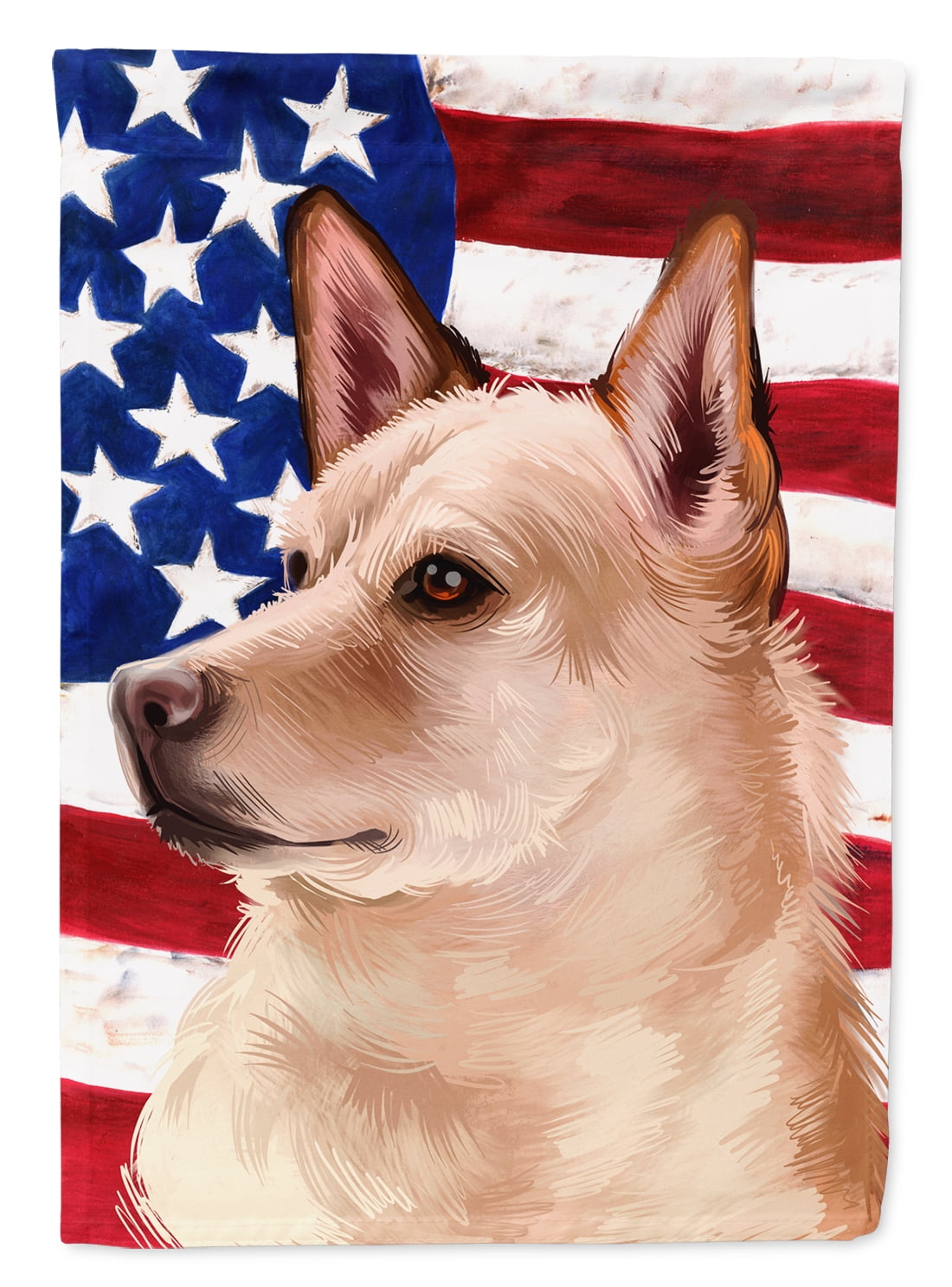 Canaan Dog American Flag Garden Flag