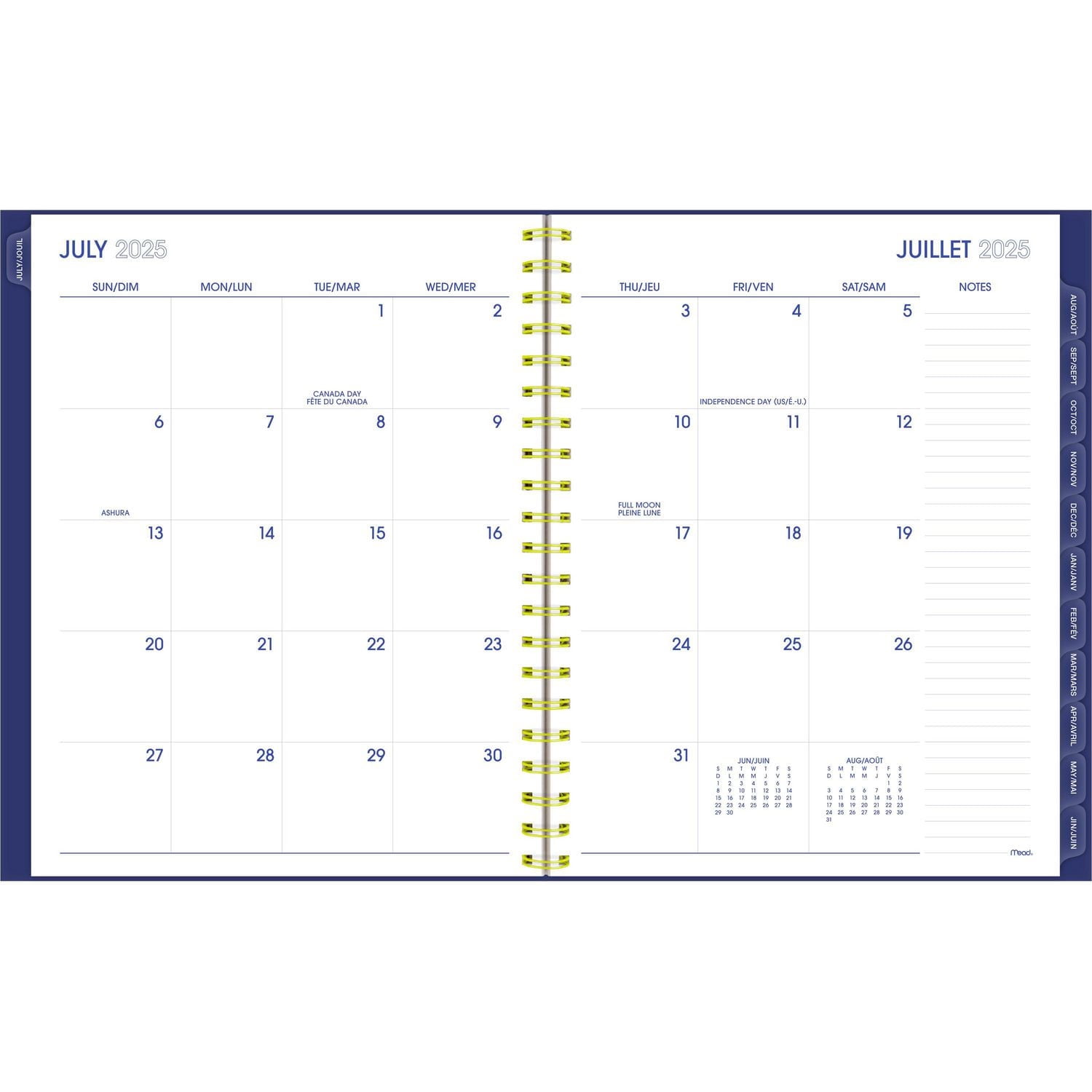2025-2026 Mead® Colour Pop Blue Large Weekly Academic Year Planner