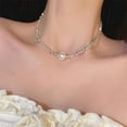 thumbnail image 5 of Broken Silver Pearl Pendant Necklace Opal Chain Shiny Women Temperament Jewelry Choker Necklace Wedding Jewelry Birthday Gifts, 5 of 10